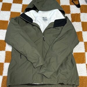 Columbia Forest Green Jacket with White Lining